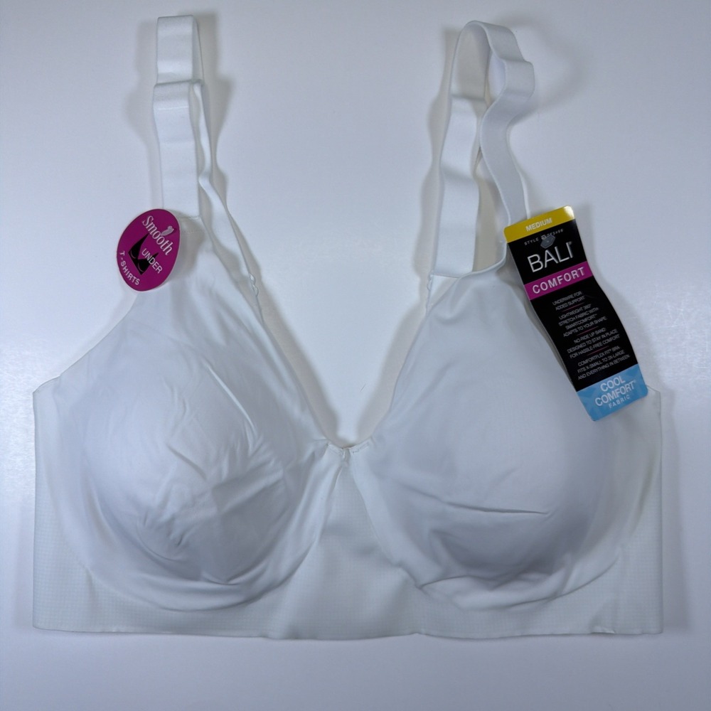 Bali Comfort Revolution Easylite Bra Womens Underwire White DF3498 Size Med NWT